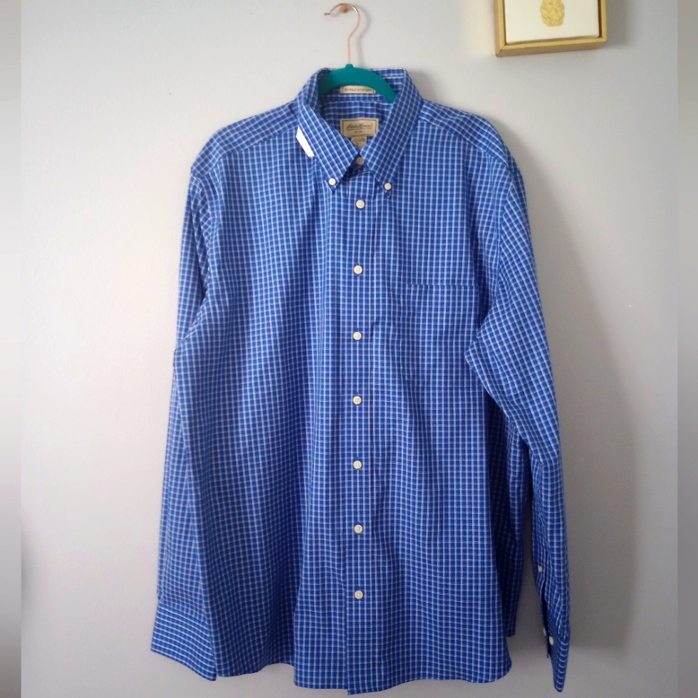 Shirt Men Wrinkle Resistant Button Up Size Xl Blue New With Out Tags Casual